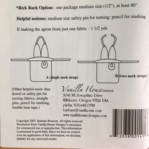 📍”Friday NIght Apron" Pattern by Vanilla House Designs🪡🧵 - Picture 3 of 8
